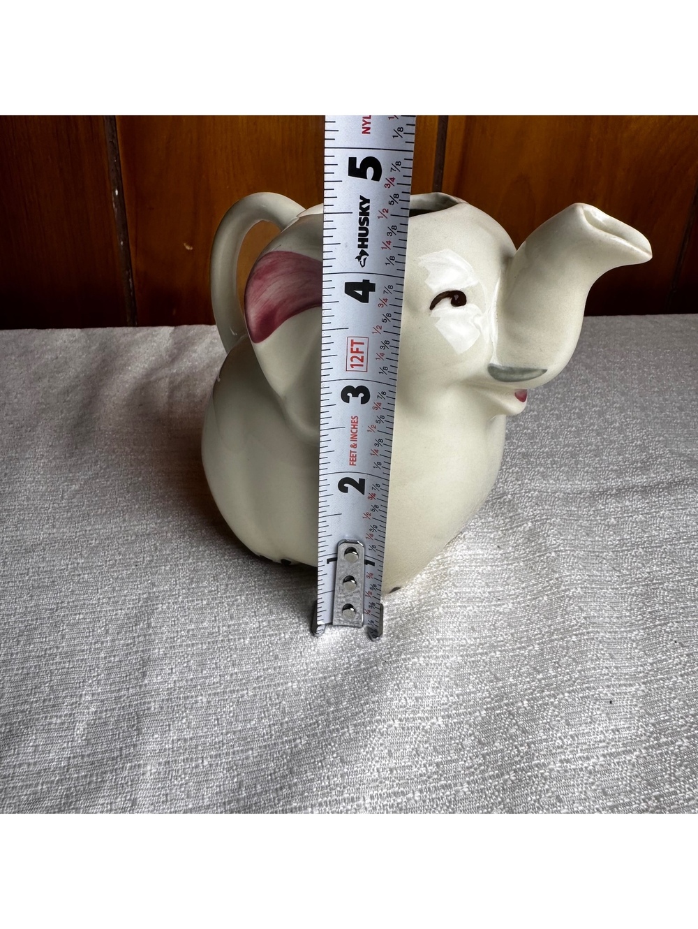 Vintage Darling USA Elephant Creamer Pitcher, 5 Inch Whimsical Ceramic Milk Jug - Picture 10 of 10